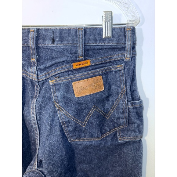 Wrangler Other - WRANGLER Men's FR Jeans Flame Resistant Relaxed Cowboy Blue Denim Size 32 x 34